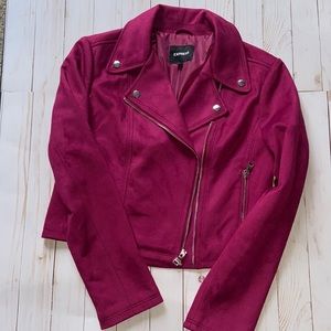 EXPRESS | Fuscia Suede Cropped Jacket